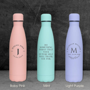 Personalised Engraved Stainless Steel Insulated Water Bottle Laser Custom Logo Double Wall Travel Thermal Drink Teacher/ Mom/ Corporate Gift