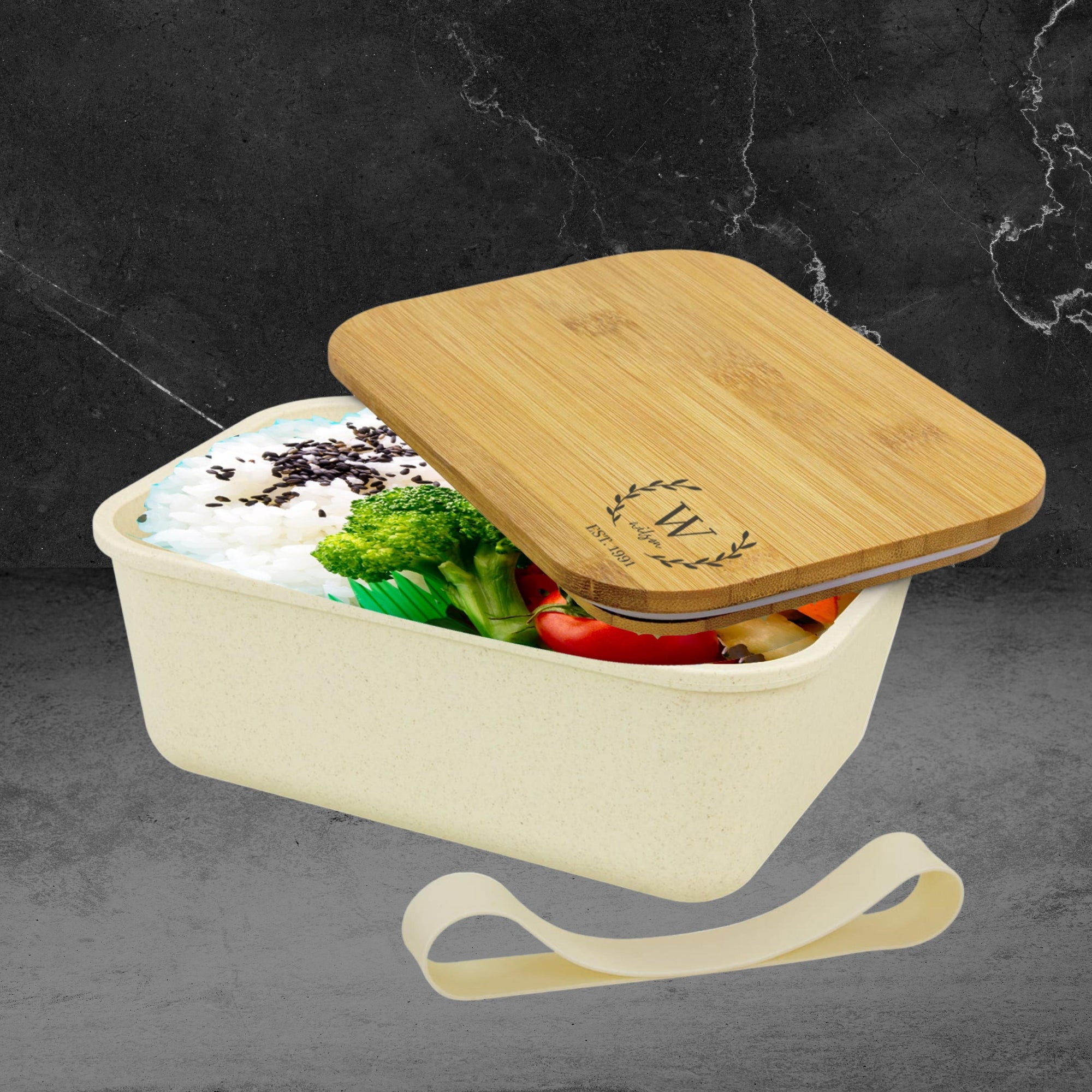 Custom Engraved Bamboo Lid Bento Lunch Box, Personalised Mother/ Father Day&#39;s Present, Kid Meal Container, Corporate Gift