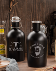 2L Personalised Engraved Stainless Steel Insulated Beer Growler, Laser Etching Custom Logo Travel Thermal Brew Tank, Corporate/ Fathers Day/ Groomsman Gift