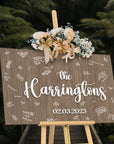 Custom 3D Raised Name Timber Wedding Alternative Guest Book Welcome Sign, Personalised Rustic/ Vintage/  Boho, Country Hippie style Wooden Names, Ceremony/ Event/ Engagement/ Bridal Shower/ Birthday Signage on Easel