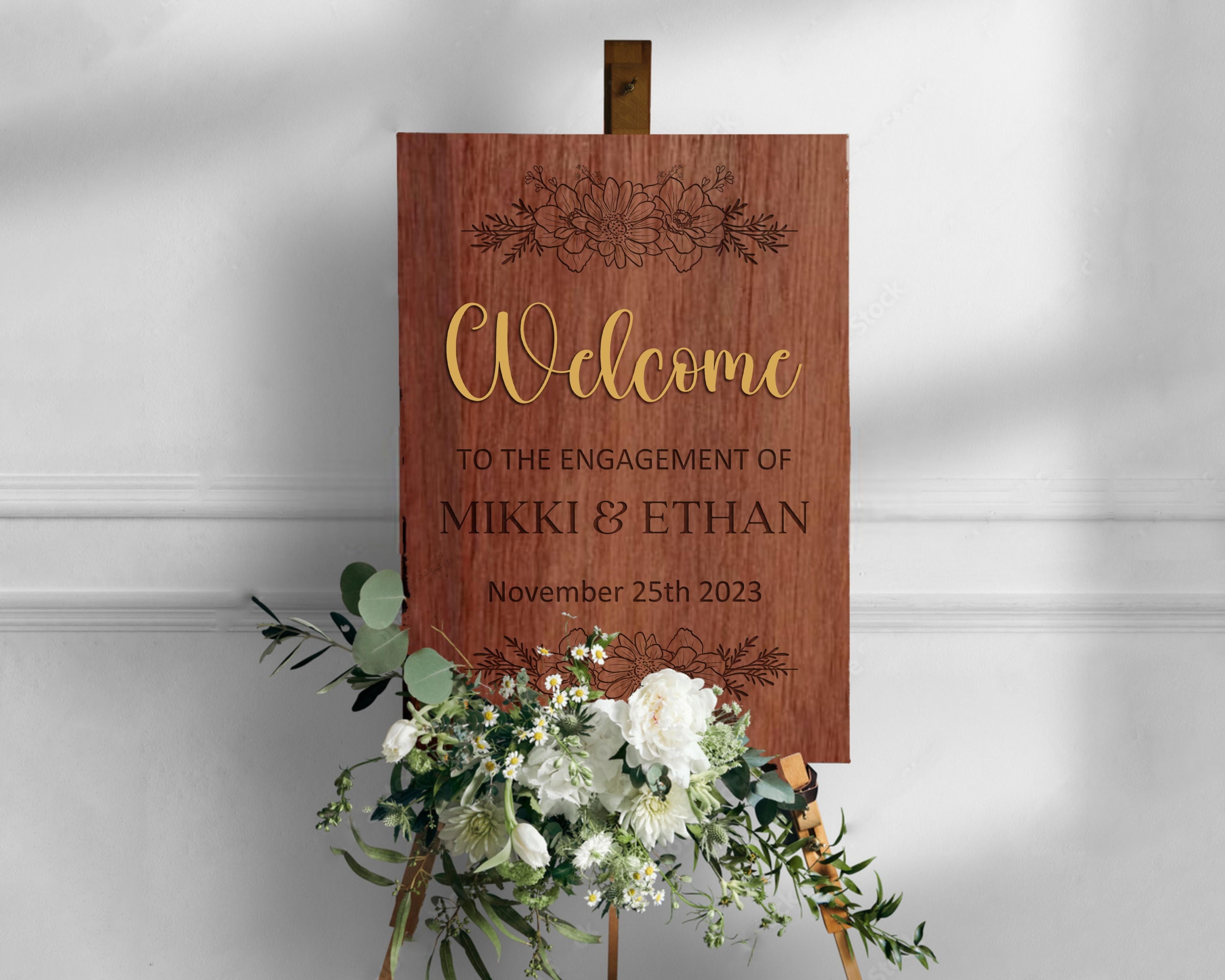 Personalized Wooden Welcome Wedding Sign, Wedding Ceremony Signage, cheapest 3D Wedding Welcome Sign, Rustic Wedding Decor, Welcome Wedding - Ashley