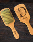 Personalised Organic Bamboo Paddle Hair Brush/ Comb, Custom Logo Laser Engraved Wedding Bridesmaids, Bride Mothers Day/ Grandma Gift for Mom