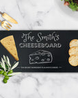 Personalised Long Rectangle Slate Serving Cheese Board, Custom Engraved Charcuterie Platter, Wedding, Anniversary, Corporate, Housewarming Gift