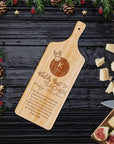 Christmas Personalised Bamboo Wooden Serving Cheese Handle Tray Cutting Board, Engraved Charcuterie Platter Custom Housewarming Xmas, New Year Gift