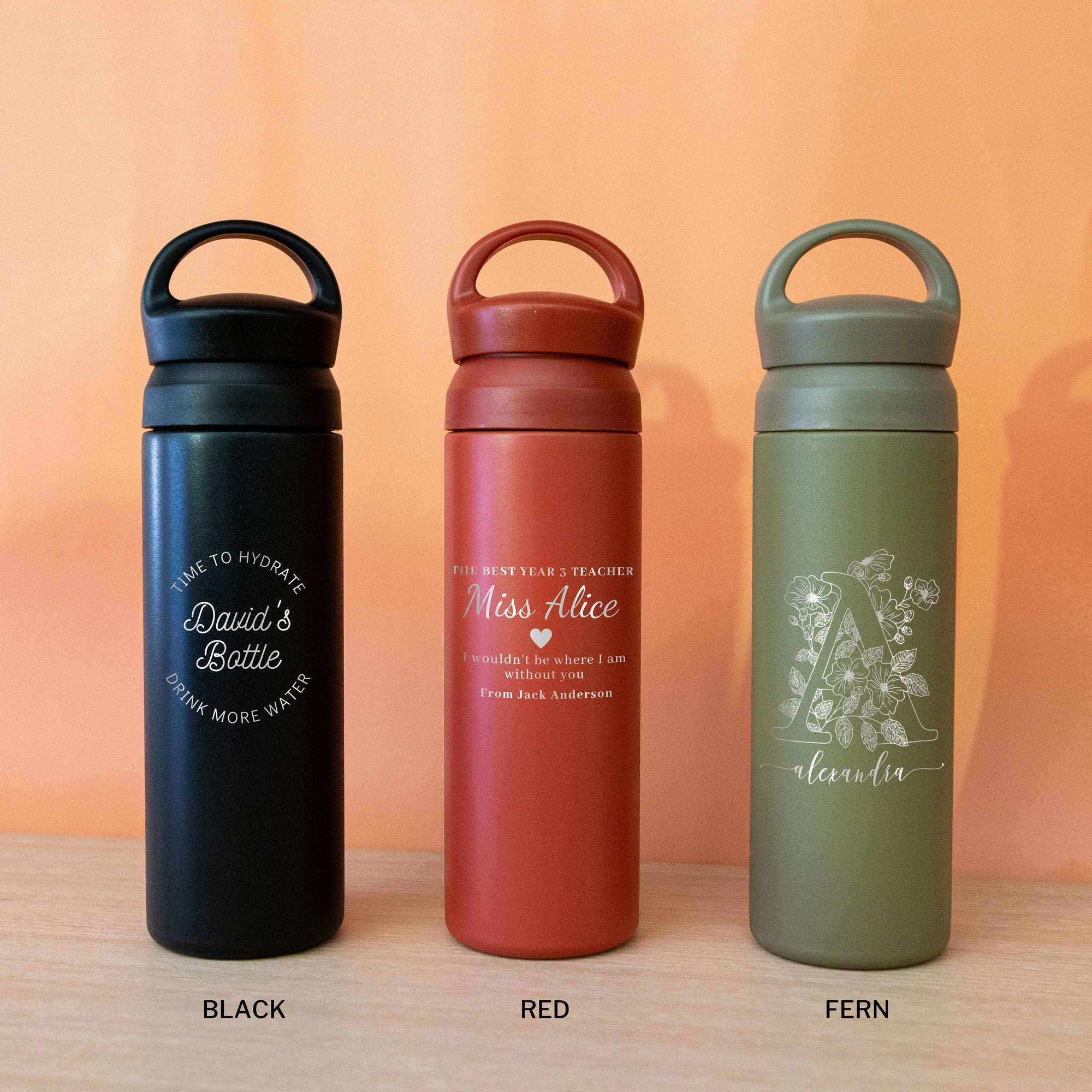 Personalised Engraved Stainless Steel Insulated Water Bottle, Laser Custom Logo,  Eco Friendly Coffee Tea Cup, Travel Thermal Drink, Corporate Birthday Teacher Gift, Insulation Portable Vacuum Flasks &amp; Thermoses