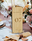 Personalised Trifold Plywood Wedding Number Program Table Sign, Engraved Custom Rustic Centrepiece Plaque Menu Holder Ceremony Event Signage