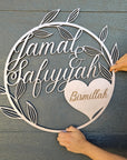 custom personalised laser cut birthday/ event/ welcome hoop sign, photo backdrop