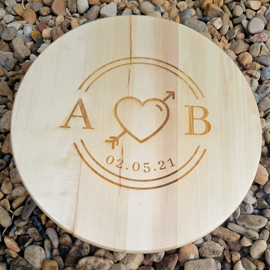 Custom Engraved Solid Wood Lazy Susan Tray, Cheese Charcuterie Serving Round Spin Board, Personalised Timber Pantry Organiser, Housewarming Gift
