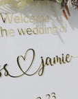 Custom Acrylic Wedding Welcome 3D Sign, Personalised Rose/ Gold Mirror Names, Ceremony/ Event/ Engagement/ Bridal Shower/ Birthday Signage on Easel