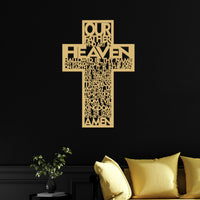 Custom Wooden/ Acrylic Our Father Lords Cross Crucifix Wall Hanging Sign-Frame