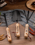 Personalised Garden Tool Set of 3, Custom Laser Engraved Etching Gardening Wooden Handle & Matte Black Cultivator/ Trowel/ Weeder, Gift for Her, Mom & Dad