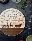 Christmas Custom Engraved Solid Wood Lazy Susan Tray, Cheese Charcuterie Serving Round Spin Board, Personalised Organiser Xmas New Year Housewarming Gift