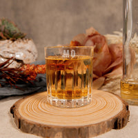Personalised 80ml Italian Crystal Shot Glass, Engraved Monogram Whiskey/ Wine/ Spirits/ Scotch Tumbler, Housewarming, Bridesmaid, Groomsmen Gift