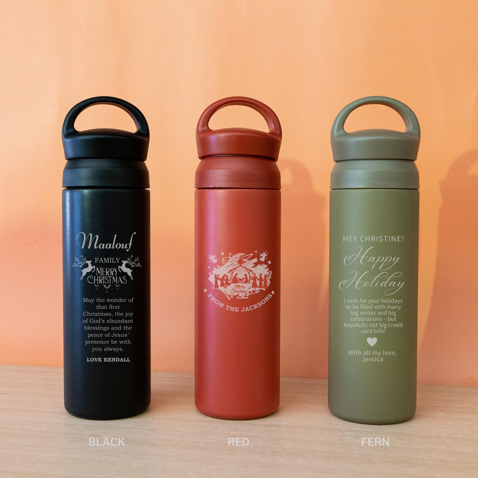 Christmas Personalised Engraved Stainless Steel Insulated Water Bottle, Xmas/ New Year Custom Logo,  Eco Friendly Coffee Tea Cup, Travel Thermal Drink, Corporate Birthday Teacher Gift, Insulation Portable Vacuum Flasks &amp; Thermoses