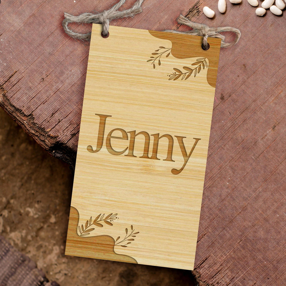 Personalised Plywood Wedding Name Sign Holder, Custom Table Plaque, Engraved Rustic Seating Place Card, Vintage Wedding Ceremony Event Decor