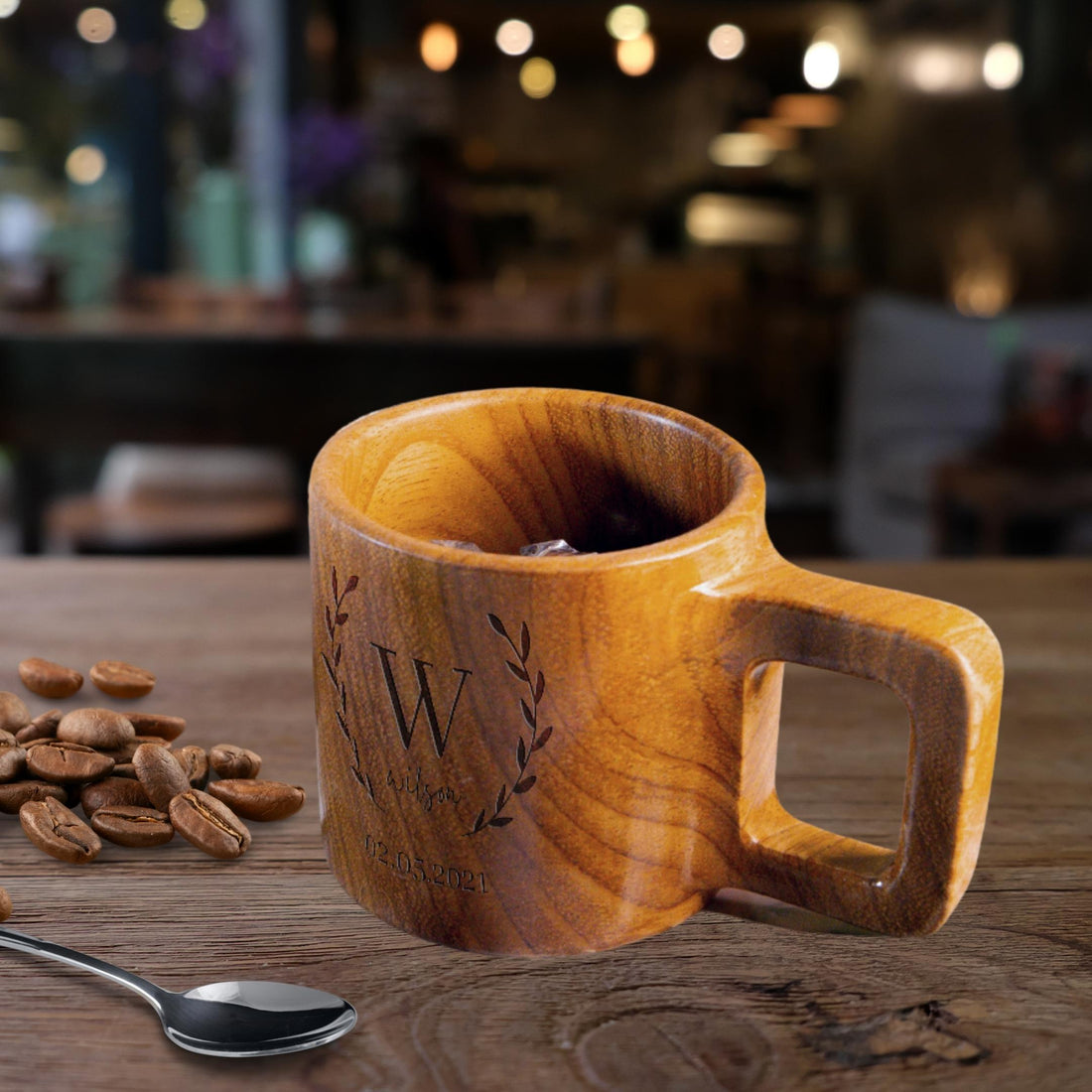 Personalised Kuksa Travel Wooden Mug, Custom Engrave Camping Tea/ Coffe Tumbler, Beer Wood Cup/ Housewarming/ Father Gift for Him, Groomsman