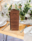 Personalised Trifold Plywood Wedding Number Program Table Sign, Engraved Custom Rustic Centrepiece Plaque Menu Holder Ceremony Event Signage