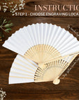 Custom Engraved Bamboo Foldable Wedding Hand Fan