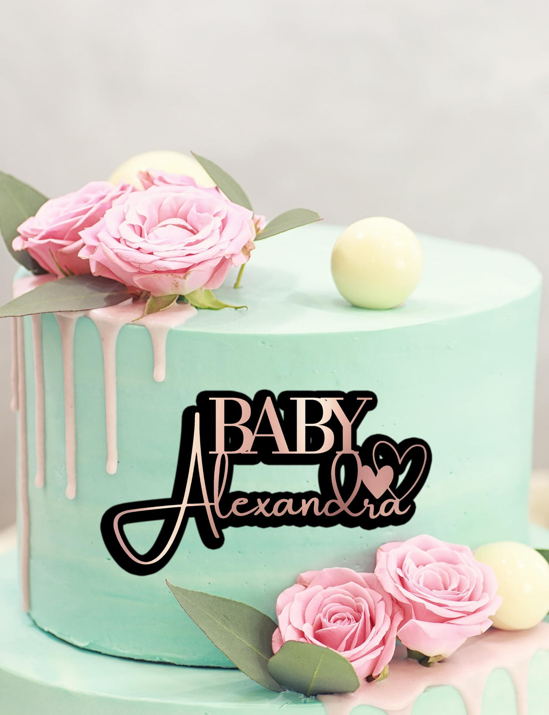 Custom 3D Acrylic Double Layered Baby Name - Birthday Cake Plaque/ Front Topper