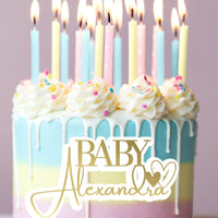 Custom 3D Acrylic Double Layered Baby Name - Birthday Cake Plaque/ Front Topper