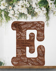 Custom Engraved Wooden Guest Book Alternative, Personalised Wooden Family Name Letter,  Rustic/ Vintage/  Boho, Country Wedding Decor, Engagement/ Birthday Signage on Easel,  Laser Cut GuestBook