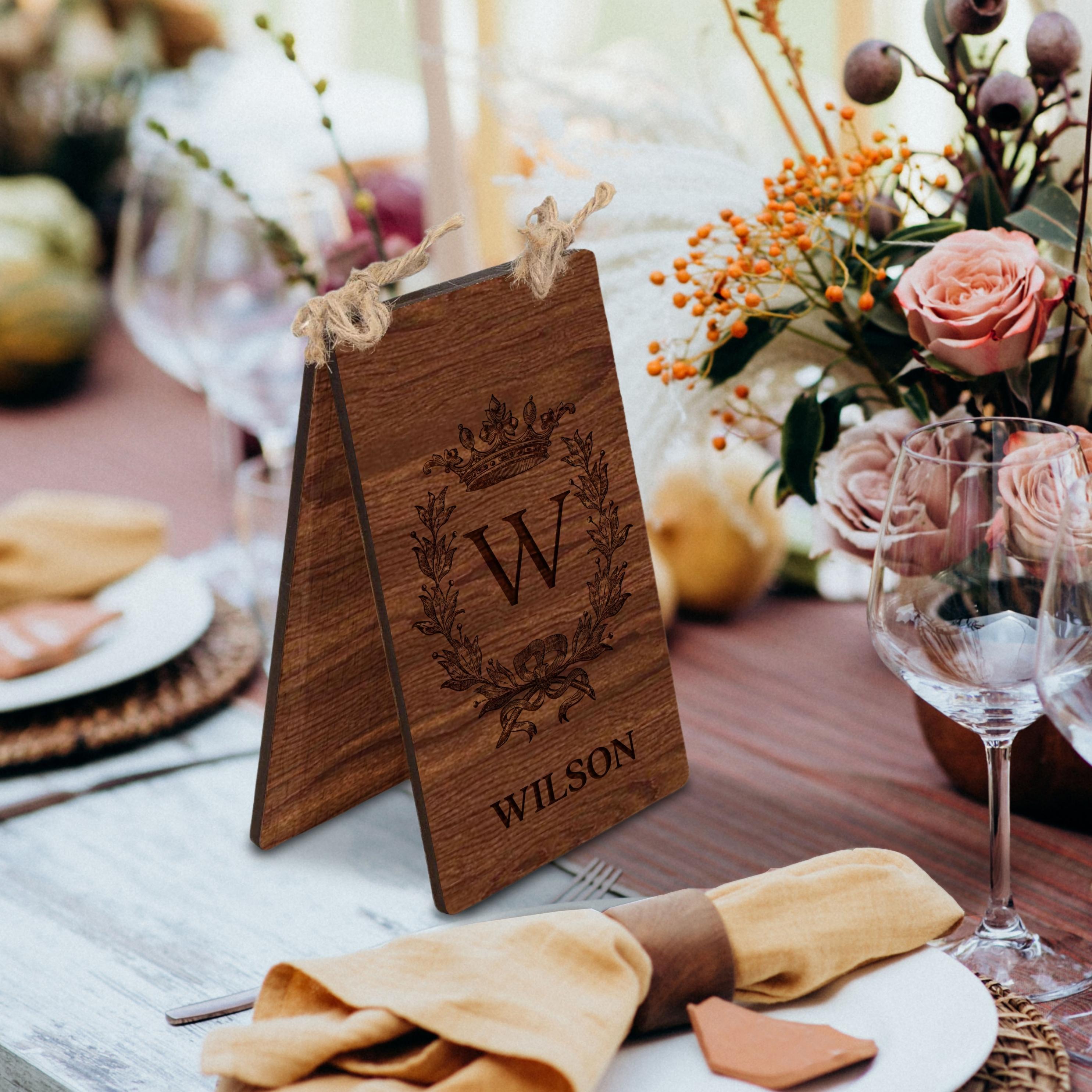 Personalised Plywood Wedding Name Sign Holder, Custom Table Plaque ...