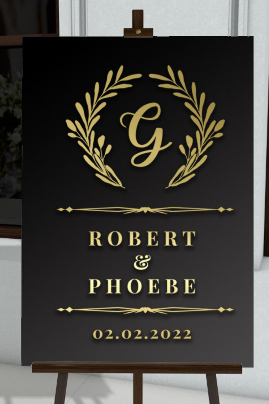 Custom Acrylic Wedding Welcome 3D Sign, Personalised Rose/ Gold Mirror Names, Ceremony/ Event/ Engagement/ Bridal Shower/ Birthday Signage on Easel