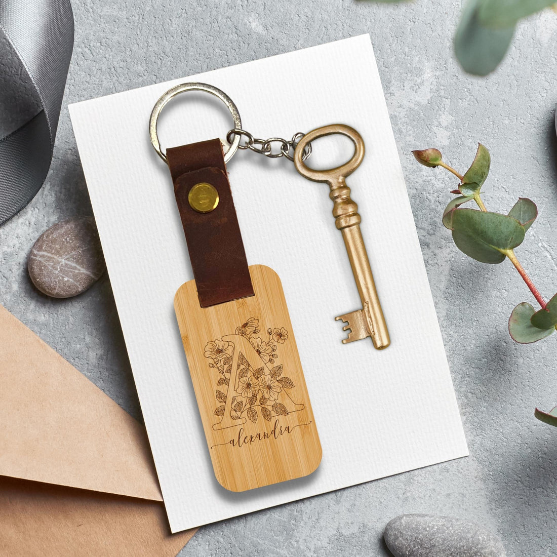 Personalised Wooden Keychain, Custom Wood Key Chain, Logo Engraved Leather Key Ring Tags, Drive Safe Keyrings Gift For Him, Dad/ Corporate, Wedding Favours