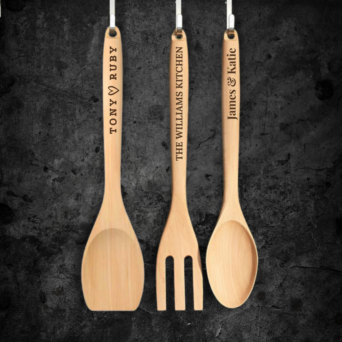 Personalised Wooden Mixing Spoon, Custom Laser Engraved Timber Spatulas Utensils Cooking, Wedding/ Bridal Shower/ Birthday Anniversary Gift