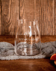 Engraved Organic Clear Glass Vase - 13D x 16cmH