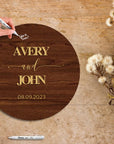 Custom Round Circle 3D Raised Name Timber Wedding Alternative Guest Book Welcome Sign, Personalised Rustic/ Vintage/  Boho, Country Hippie style Wooden Names, Ceremony/ Event/ Engagement/ Bridal Shower/ Birthday Signage on Easel