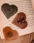 Personalised Cowhide Leather Round Heart Bookmark/ Monogram Custom Laser Engraved/ Gift for Him & Her/ Father/ Birthday/ Mum/ Book Lovers