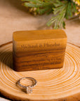 Personalised Wooden Engagement Proposal Ring Bearer Box, Custom Engraved Wedding Single Slot Solid Walnut Rectangle Ring Holder Storage, Anniversary Gift 