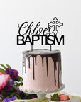 Personalised Baptism MDF/ Mirror Acrylic Cake Topper, Custom Cut Out Joint Name Birthday/ Wedding/ Celebration/ Event Party Decor Supply Toppers