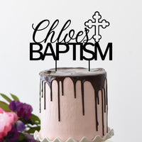 Personalised Baptism MDF/ Mirror Acrylic Cake Topper, Custom Cut Out Joint Name Birthday/ Wedding/ Celebration/ Event Party Decor Supply Toppers