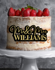 Custom 3D Acrylic Double Layered Mr & Mrs - Wedding Cake Plaque/ Front Topper