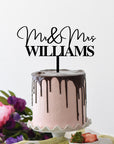 Personalised MDF/ Mirror Acrylic Wedding Cake Topper, Custom Mr & Mrs Last Name Sign, Bridal, Groom Hens Event Party Supply Decor Toppers