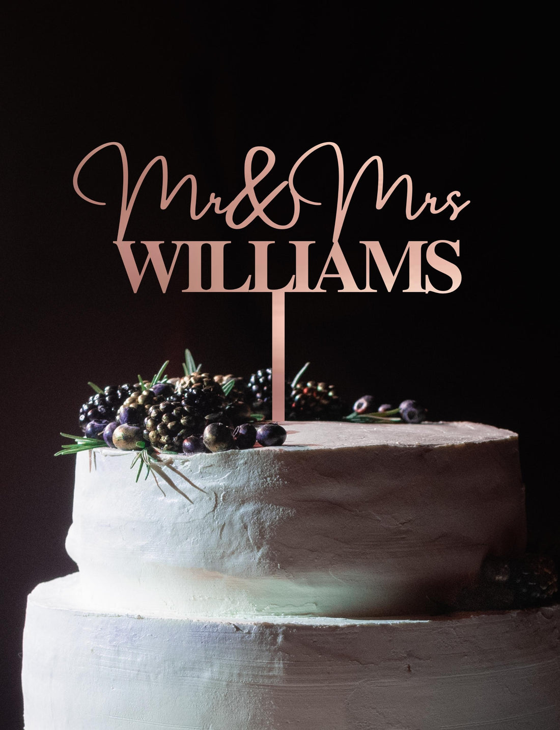 Mr & Mrs Personalised Wedding Cake Topper Style 1 - Letterfy