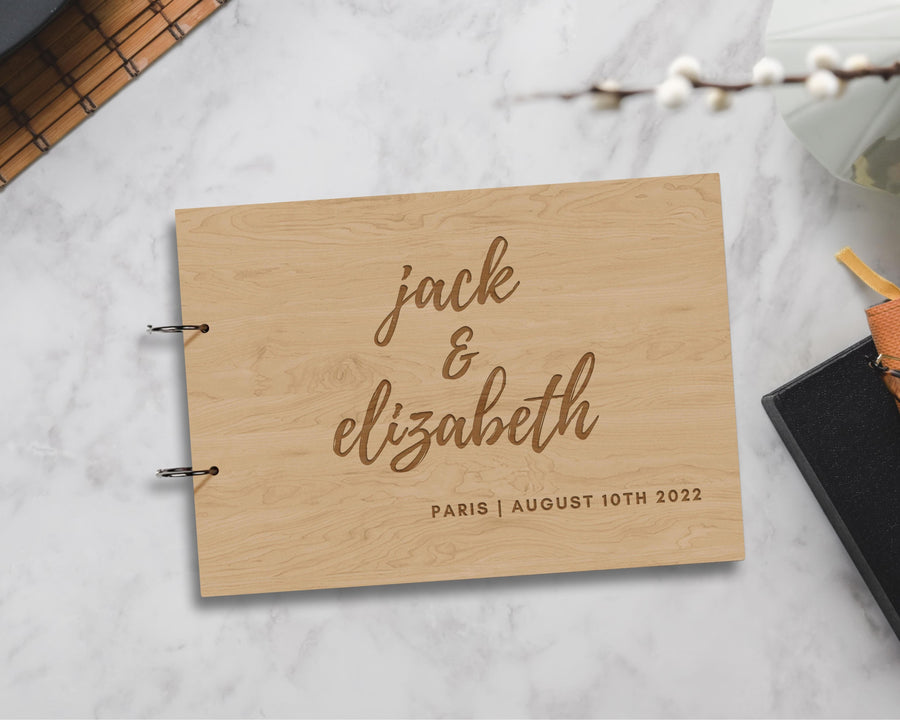 Custom Engraved Wooden Guest Book, Personalised Plywood Alternative/ Traditional Guestbook Keepsake,  Rustic/ Vintage/ Destination Wedding Decor