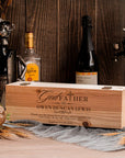 Personalised Rustic Pine Wooded Wine Box Gift, Engraved Custom Housewarming/ Birthday Champagne Present Box, Wedding Bridesmaid/ Groomsman, Thank You God Parents Favour, Mother's, Father's Day