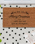 Christmas Customised Engraving Doormat, Personalised Xmas New Year Caravan/Couple/Family Welcome Entry Outdoor Coir Mat, House Warming Gift