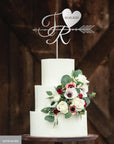 Personalised Initial Join Name & Heart, Engraved Date Wedding Cake Topper/ Custom Bridal & Groom, Hens Party Supply Decor