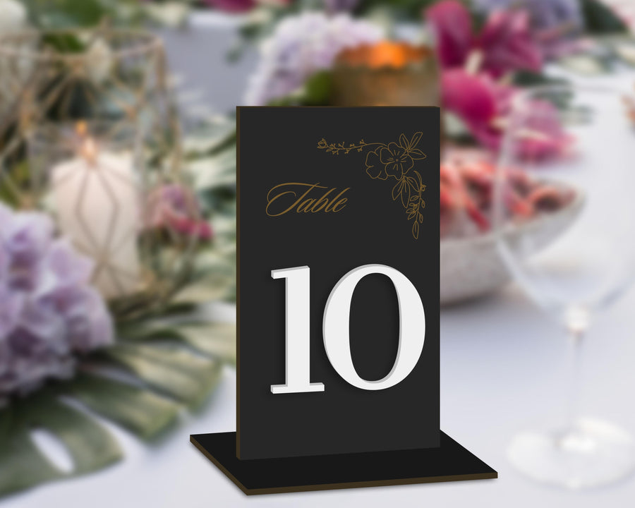 Personalised Engraving & 3D Raised Wooden MDF Wedding Table Number, Custom Plaque, Wedding Decor, Birthday, Anniversary, Party, Event Signs