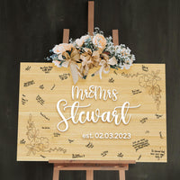 Custom 3D Raised Name Timber Wedding Alternative Guest Book Welcome Sign, Personalised Rustic/ Vintage/  Boho, Country Hippie style Wooden Names, Ceremony/ Event/ Engagement/ Bridal Shower/ Birthday Signage on Easel