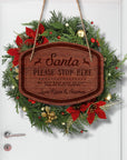 Custom Wooden Engraved Santa Please Stop Here Signage