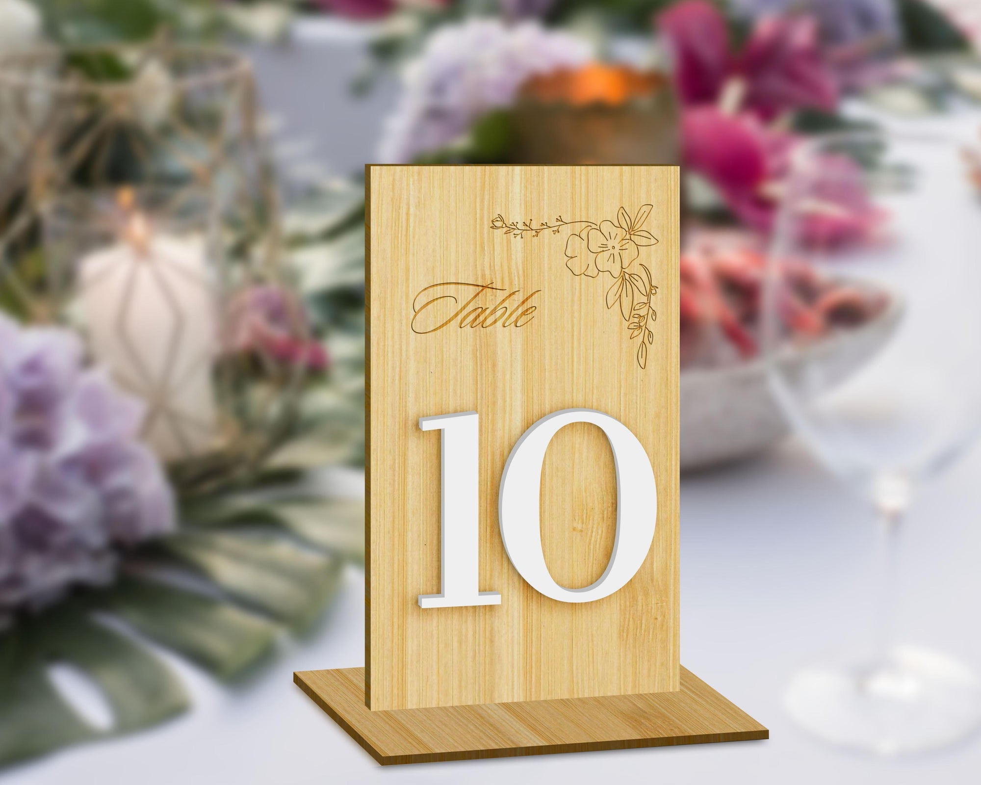 Personalised Engraving &amp; 3D Raised Wooden Laminated Plywood Wedding Table Number, Custom Tables Plaque, Wedding Decor Ceremony Event Signs