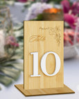 Personalised Engraving & 3D Raised Wooden Laminated Plywood Wedding Table Number, Custom Tables Plaque, Wedding Decor Ceremony Event Signs