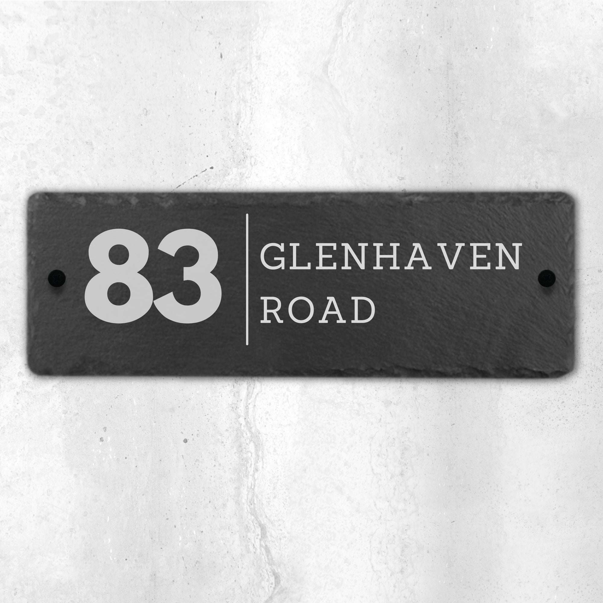 Personalised Slate Door Number Plaque/ House Name Sign/ Charcoal Plate Custom Engraved Gate/ Rustic Farmhouse Signage/ House Warming Gift
