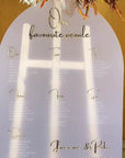 Frosted/ Clear Acrylic Arch Wedding Seating Chart