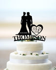 Personalised MDF/ Mirror Acrylic Wedding Silhouette Cake Topper, Custom Name & Date Bridal & Groom, Hens, Event Party Supply Decor